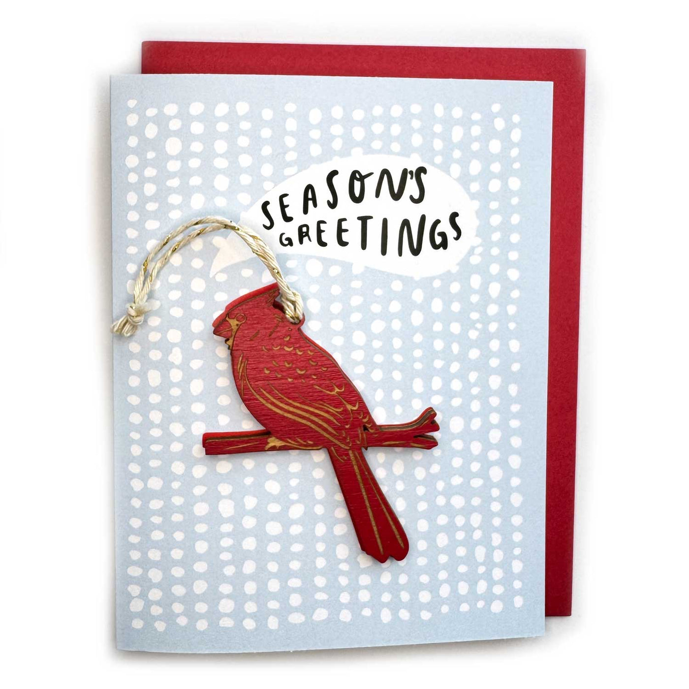 Seasons Greetings Cardinal Ornament w/ Card