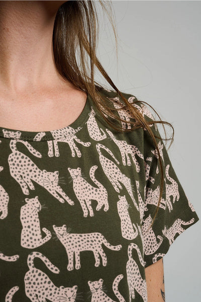 Hudson Shirt Dress - Leopard Green