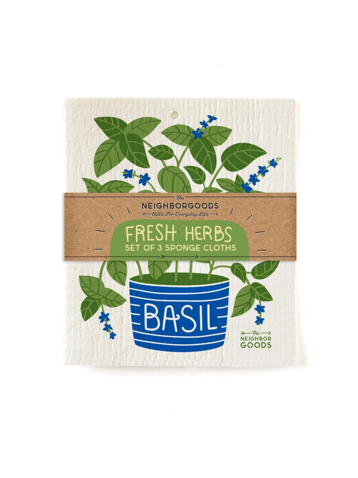 Fresh Herbs Sponge Cloth - Set of 3