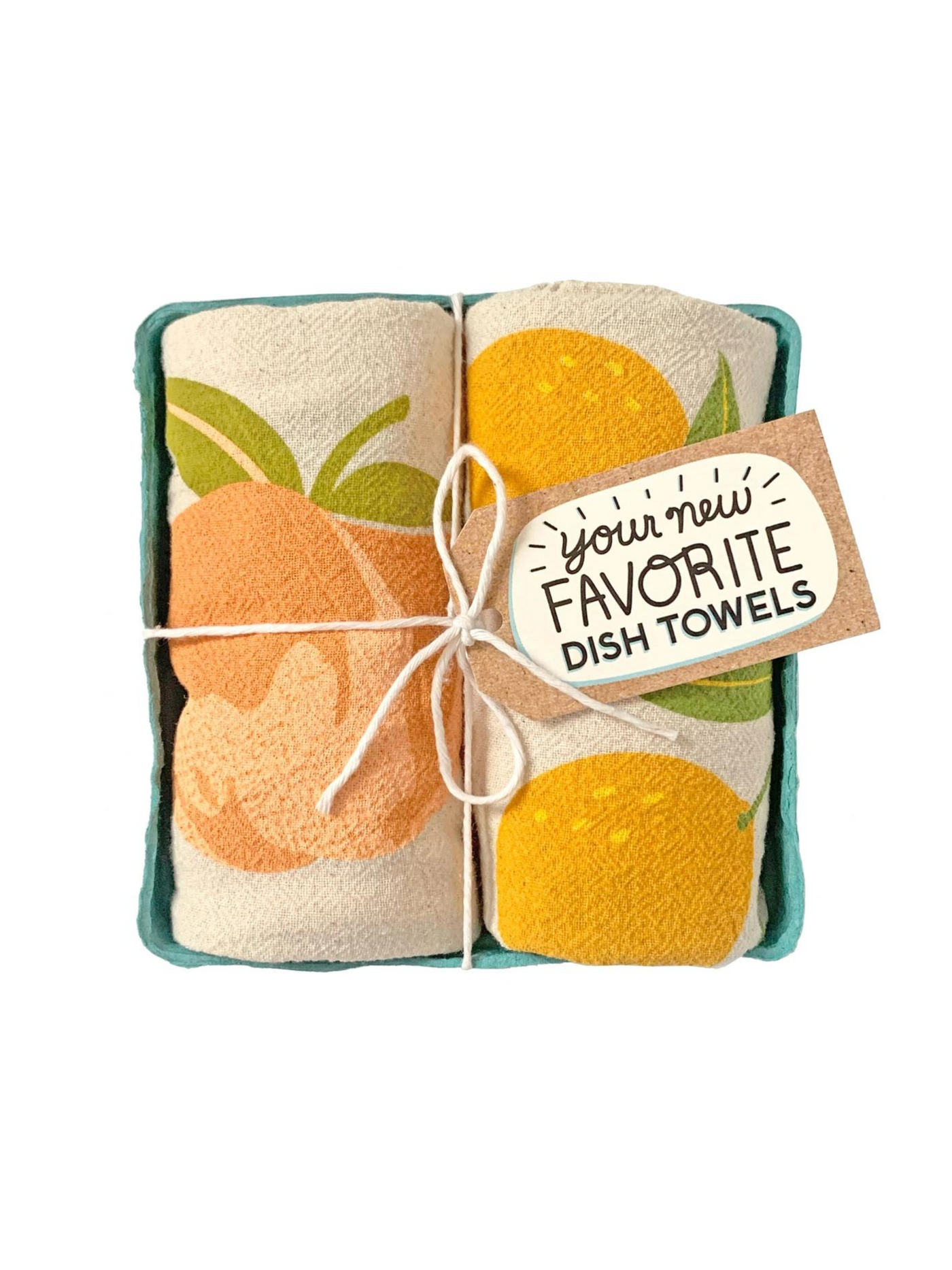 Peach Tart (Peach, Lemon) - Tea Towel Set of 2