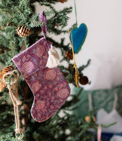 Hand Blockprint Mini Stocking - Assorted