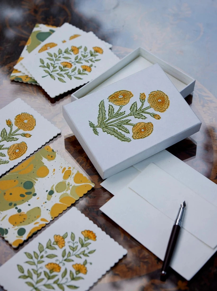 Boxed Artisan Notecard Set - Malika Sunshine