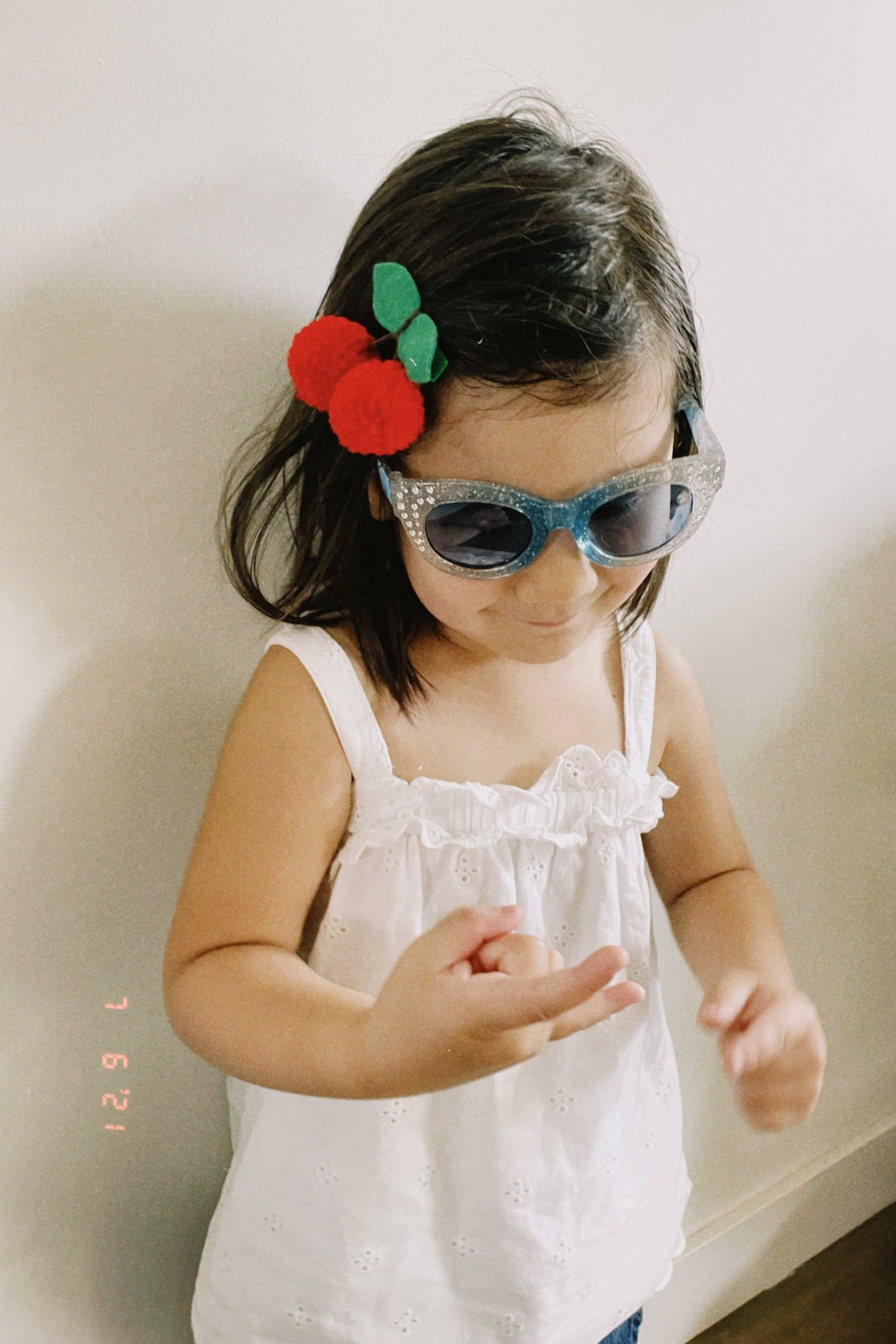 Cherry Pom Pom Hair Clip