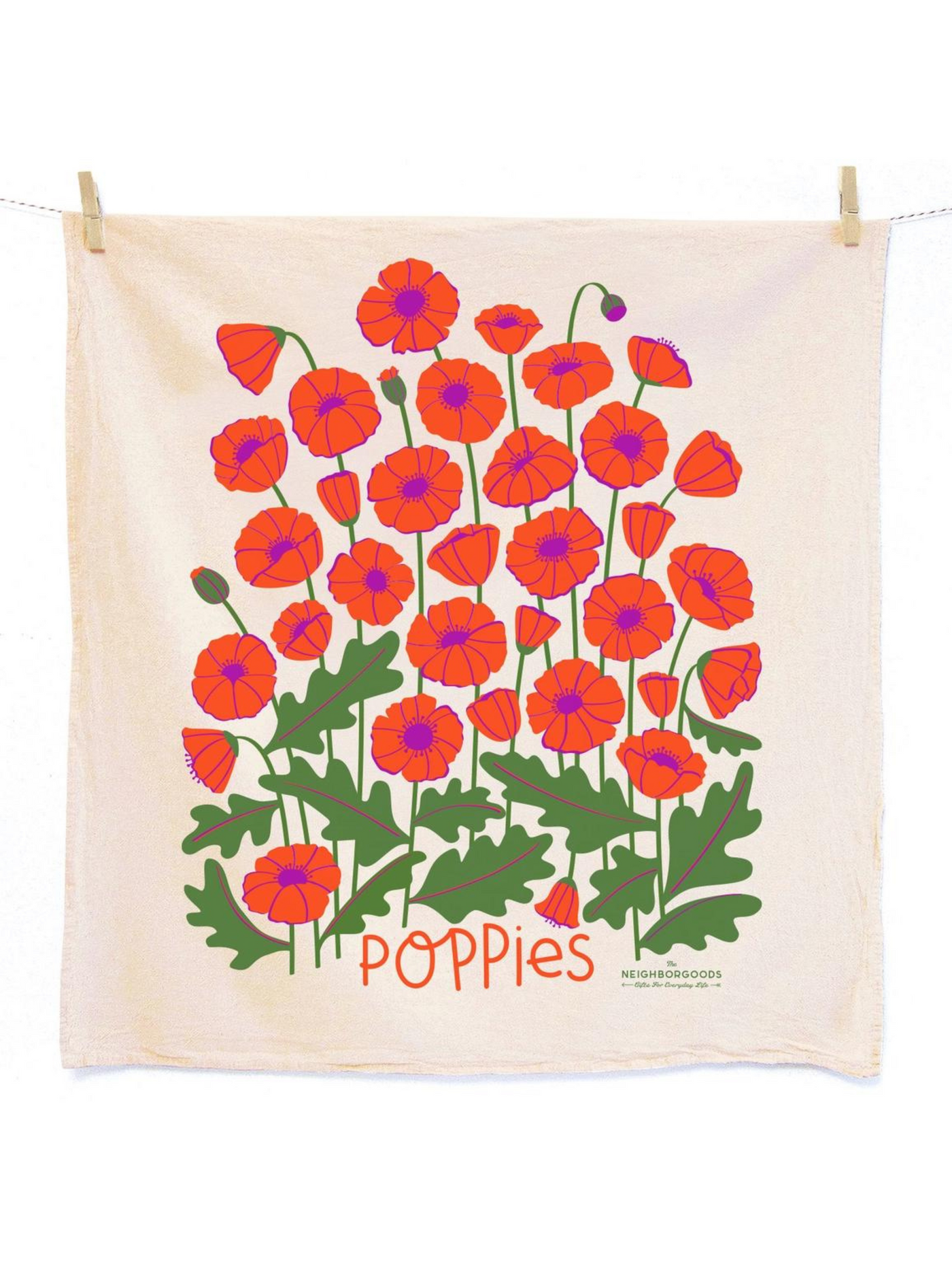 Field Day (Mushroom, Poppies) - Tea Towel Set of 2