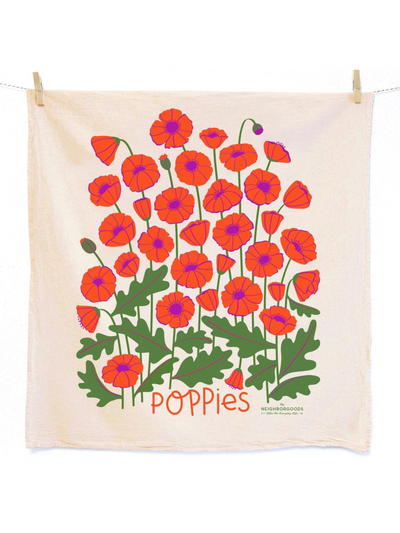 Field Day (Mushroom, Poppies) - Tea Towel Set of 2