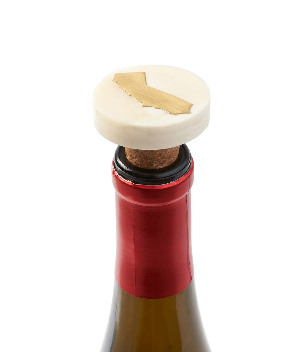 Matr Boomie Fair Trade - California Wine Cork Bottle Stopper - Bone, Brass State