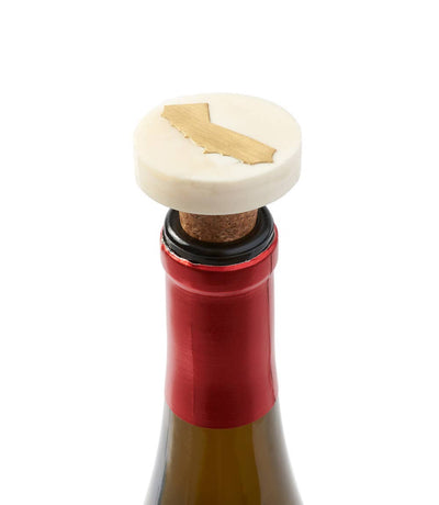 Matr Boomie Fair Trade - California Wine Cork Bottle Stopper - Bone, Brass State