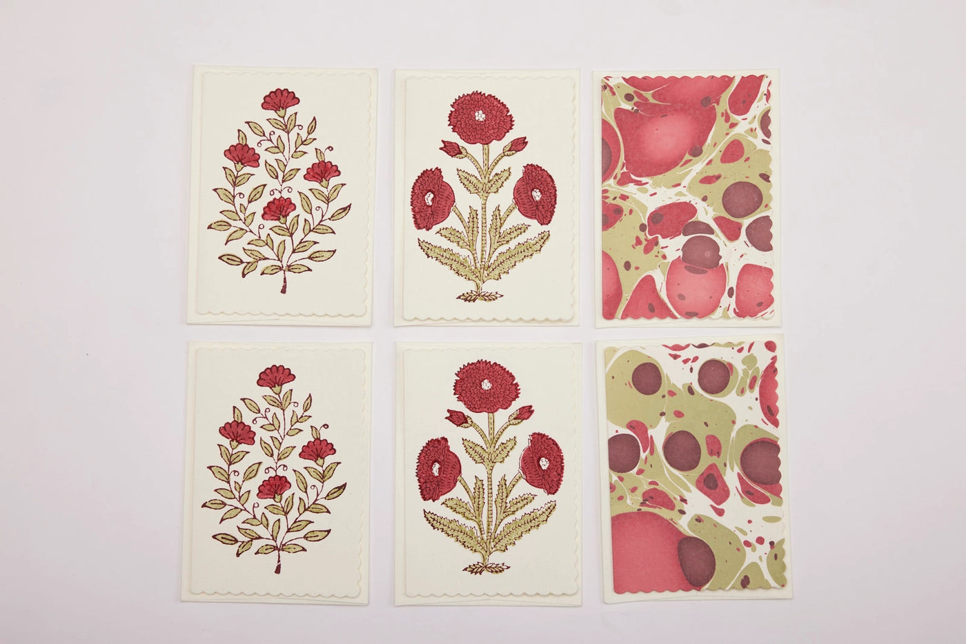 Boxed Artisan Notecard Set - Malika Scarlet