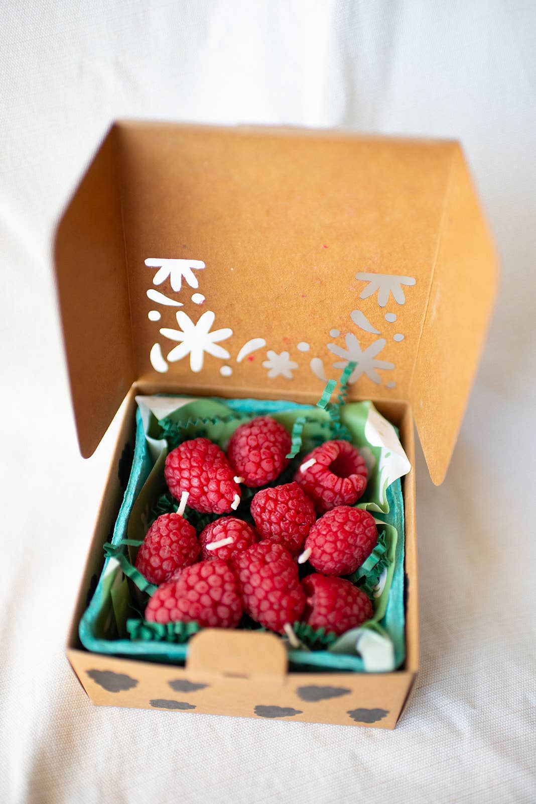 Beeswax Raspberry Birthday Candles 10 Pcs