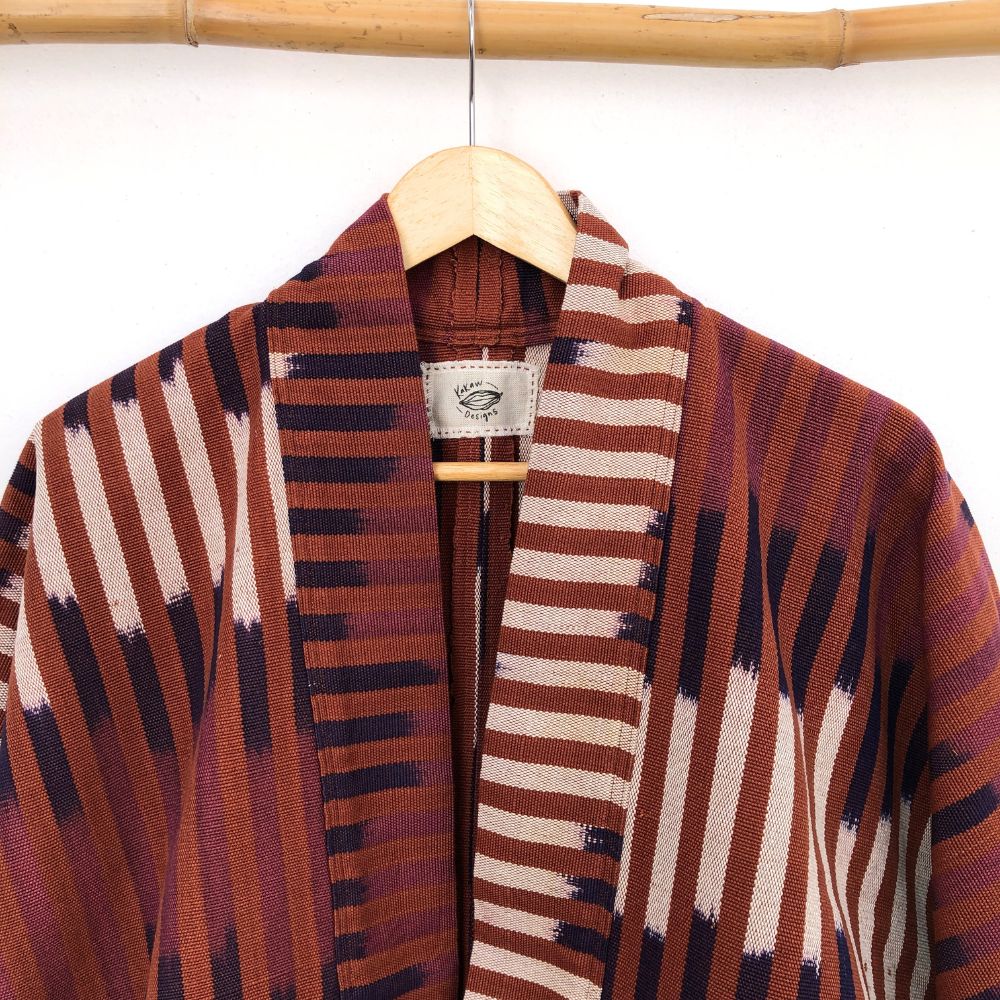 Guatemalan Brown Ikat Kimono