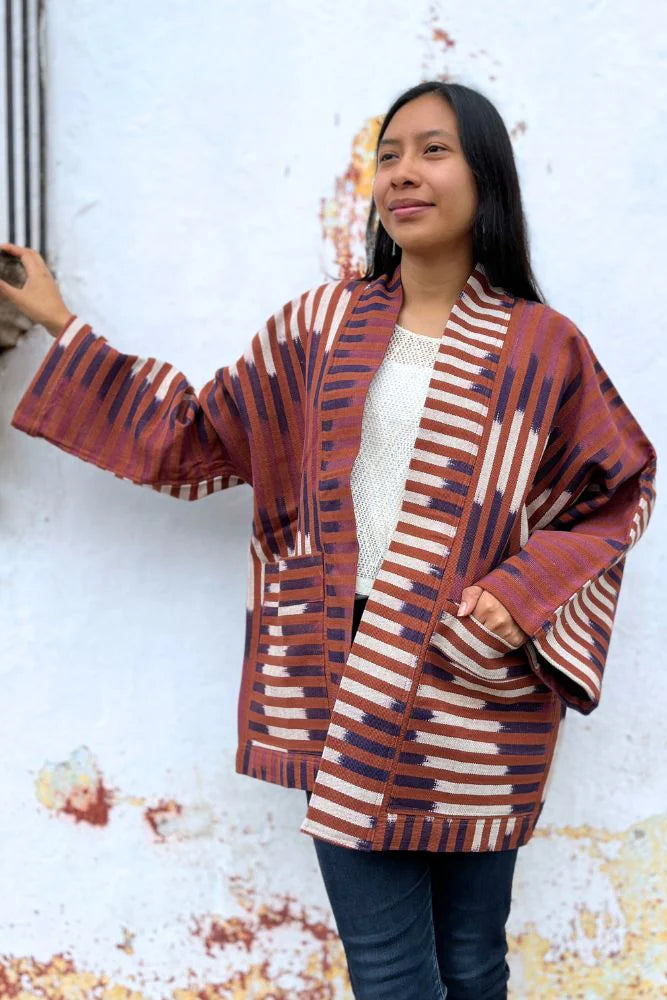 Guatemalan Brown Ikat Kimono