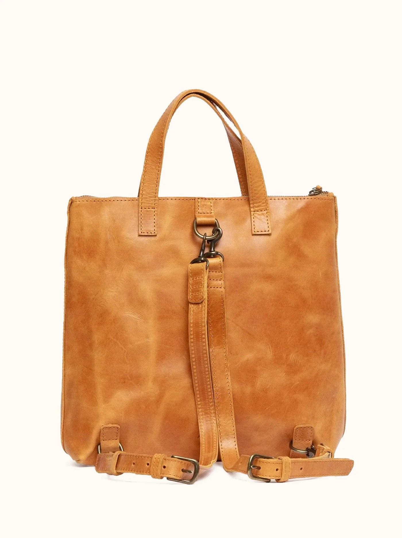 Abera Convertible Backpack in Cognac