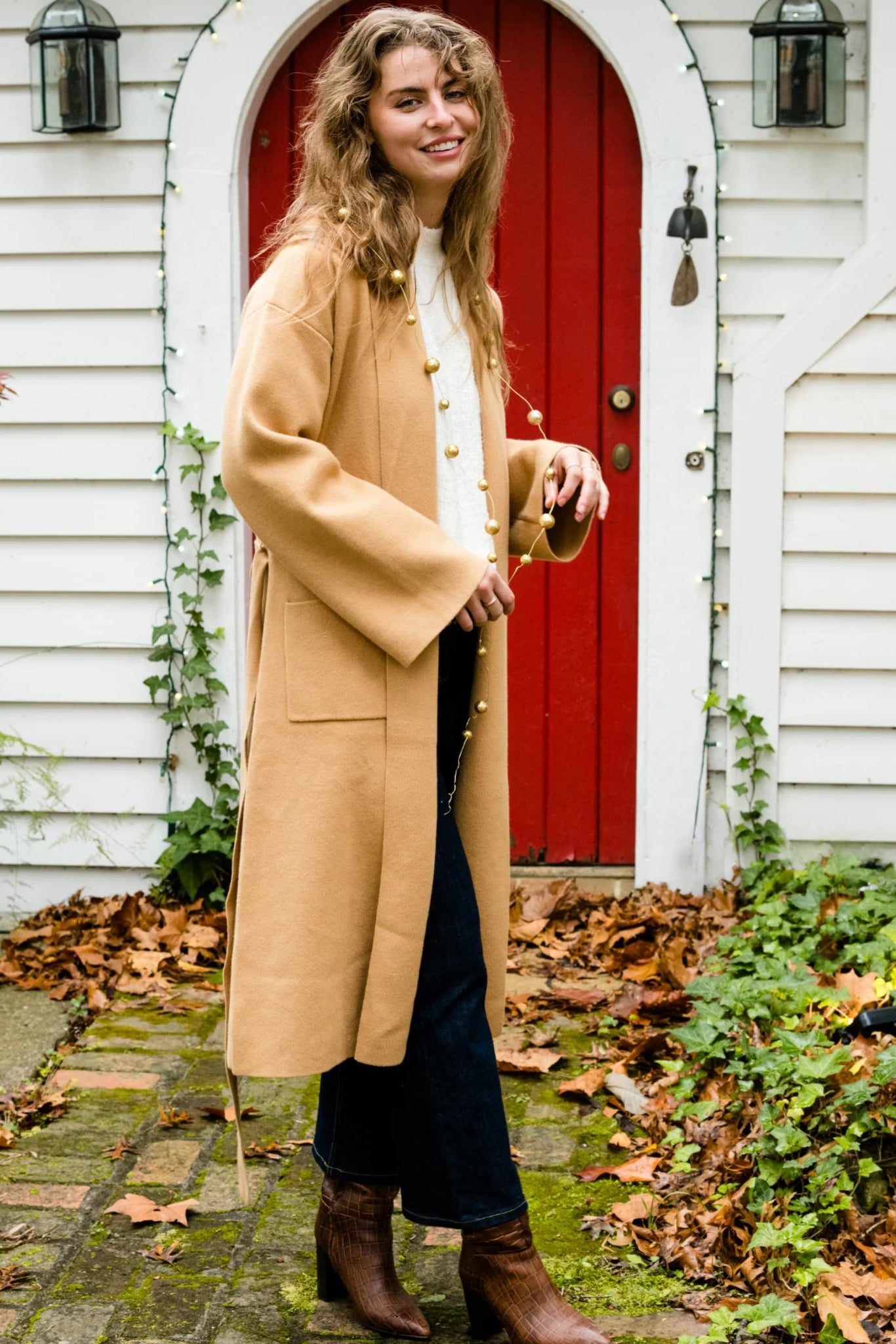 Brooke Sweater Coat in Camel