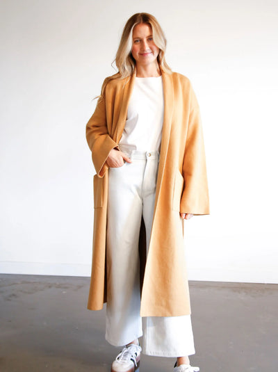 Brooke Sweater Coat in Camel