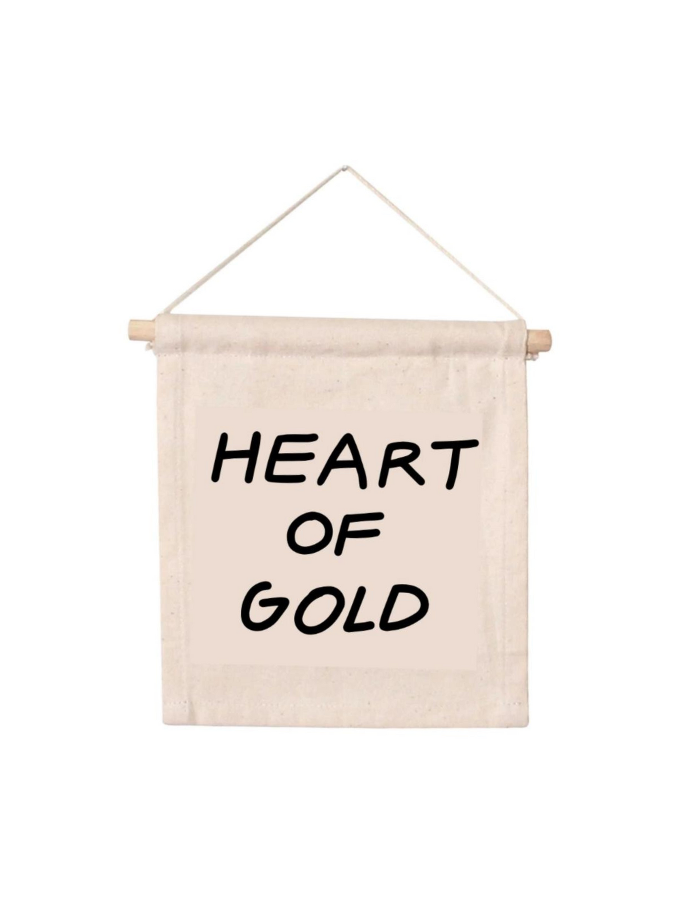 Heart of Gold Canvas Hang Sign