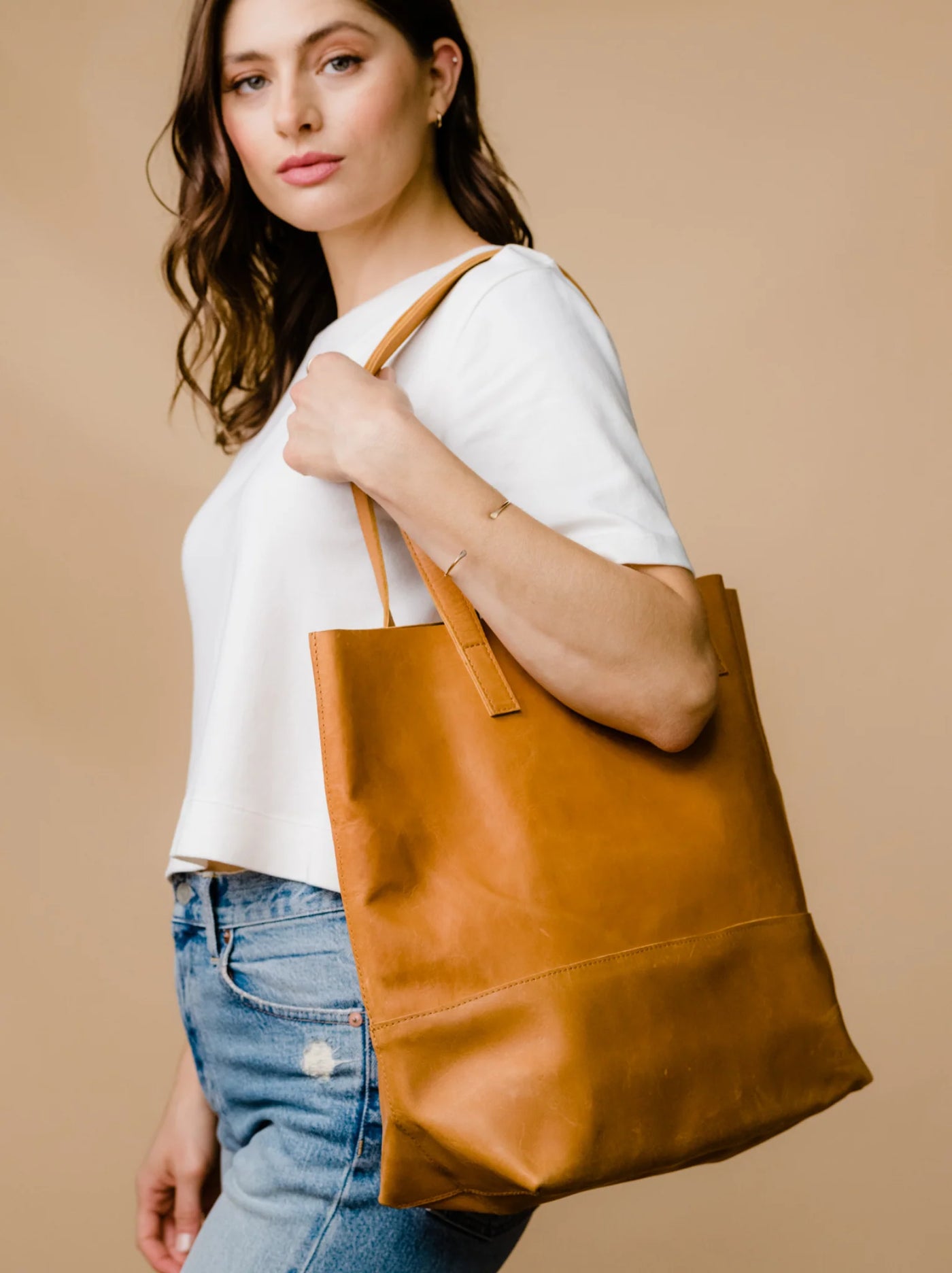 Mamuye Classic Tote in Cognac