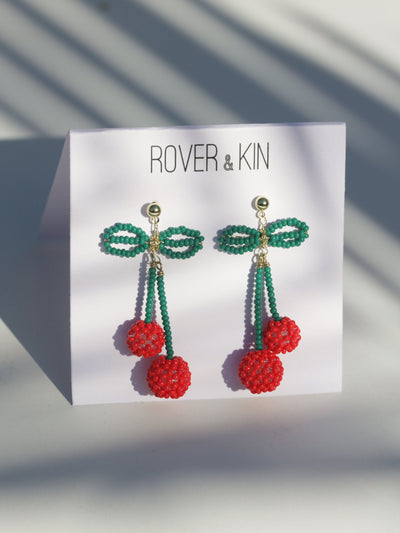 Cherry Beaded Earrings