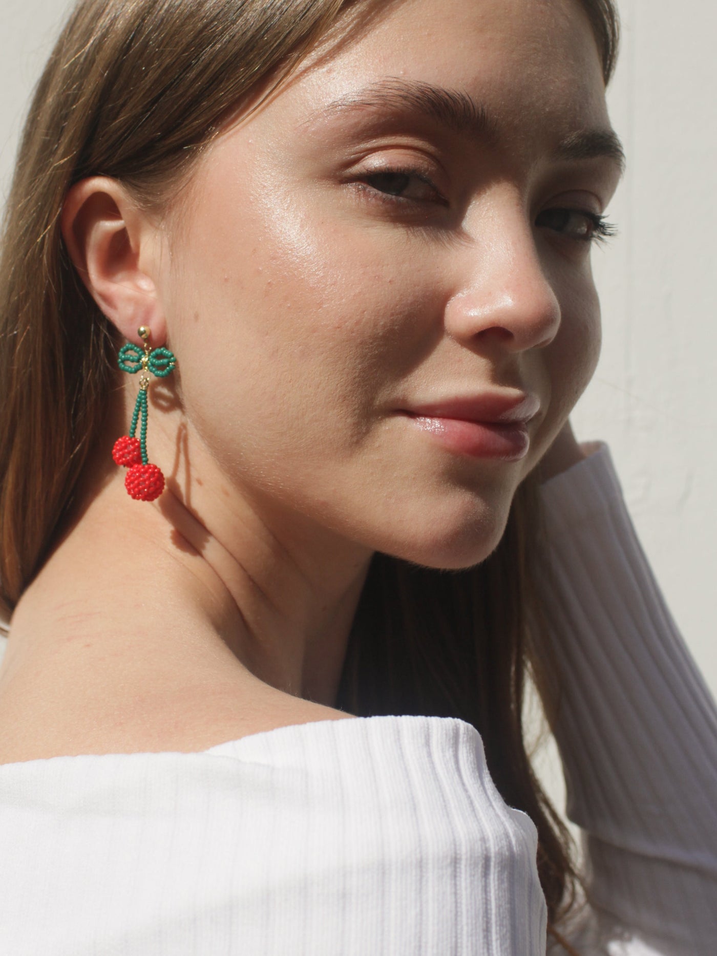 Cherry Beaded Earrings