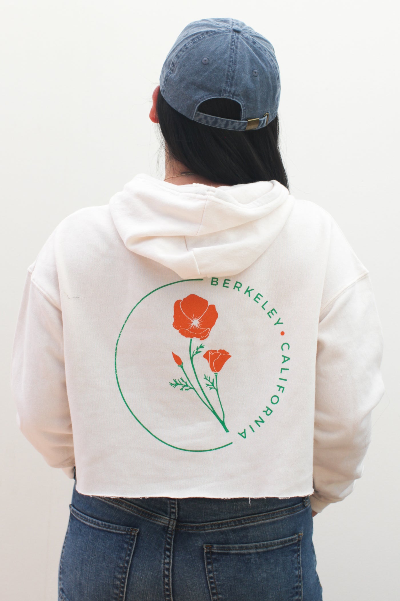 Berkeley California Poppy Cropped Hoodie - Women's