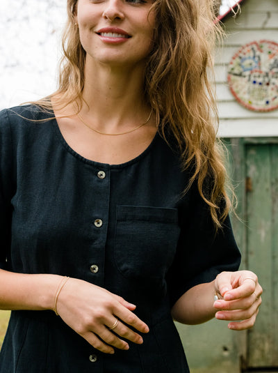 Sierra Utility Midi Dress in Black