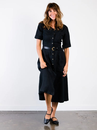 Sierra Utility Midi Dress in Black