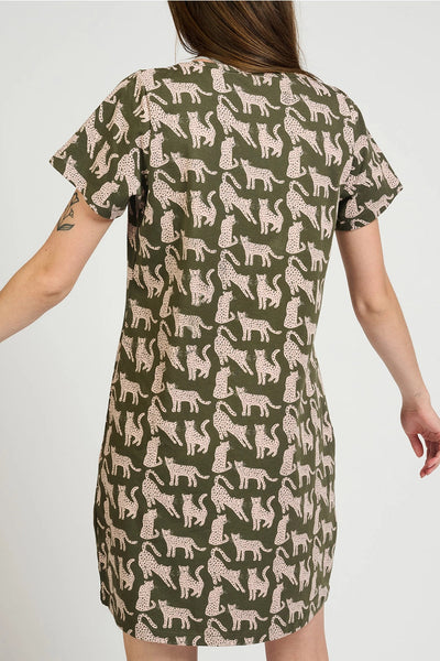 Hudson Shirt Dress - Leopard Green