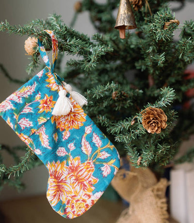 Hand Blockprint Mini Stocking - Assorted