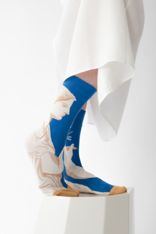 Cobalt Statue Socks