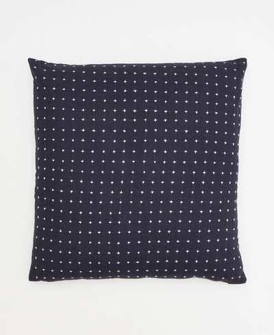 Cross-Stitch Throw Pillow Cover in Navy