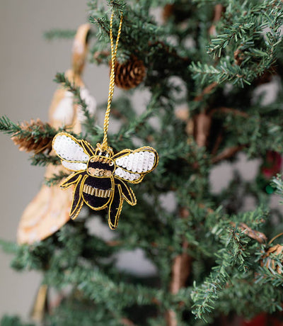 Bee Beaded Felt Ornament