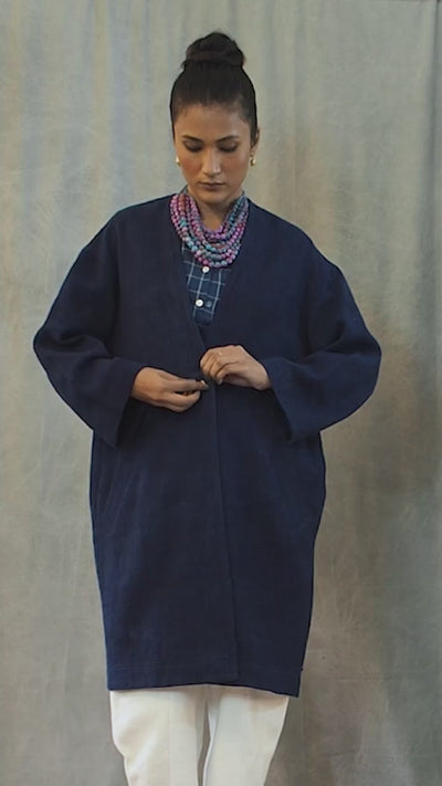 Homespun Berlin Coat in Indigo